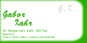 gabor kahr business card